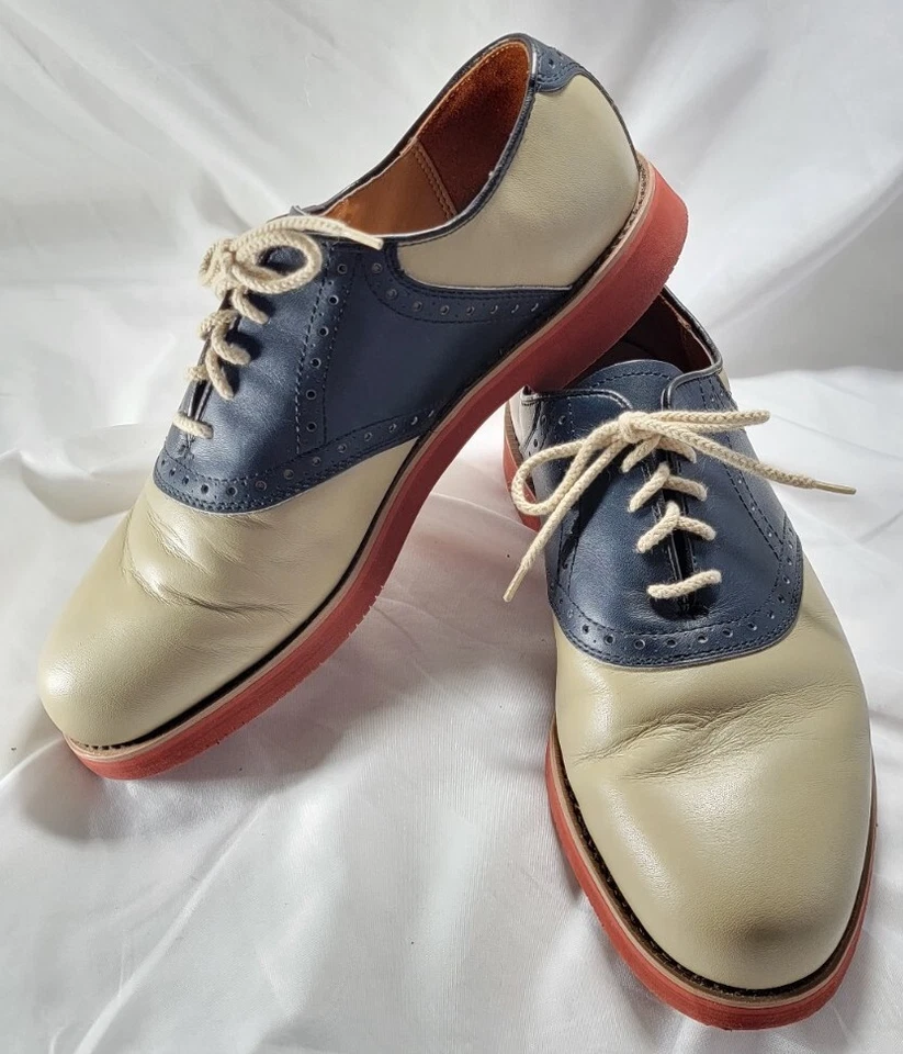 Zapatos de vestir de colección para hombre Dexter azul y gris punta de ala traje zoot talla 9 1/2 M Foto 1 de 4
