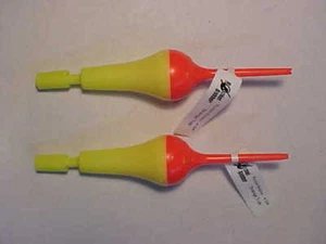 2 Nuevos Tackle 2000 Rocket Bobbers 4 3/4" NARANJA AMARILLO bobber primavera pesca hielo - Imagen 1 de 3