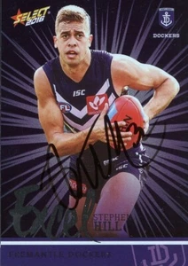 Signed 2016 FREMANTLE DOCKERS AFL Card STEPHEN HILL Excel - Picture 1 of 3