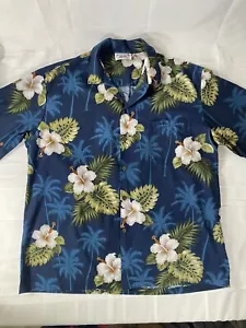 Vintage Pacific Legend Herren Hawaiihemd blau Gr. XL Hibiskus Aloha - Bild 1 von 7