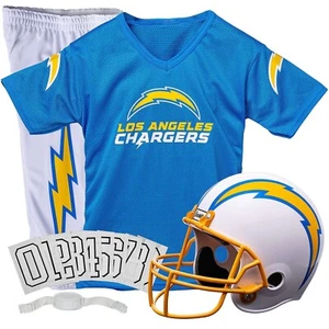 NUEVO NFL Los Angeles Chargers Uniforme Conjunto de Abanico Juvenil Malla Jersey Casco Pantalones Talla L - Imagen 1 de 8