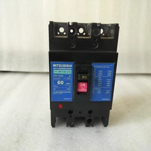 (LOT OF 2PCS)MITSUBISHI NO-FUSE BREAKER NF100-CS 60AMP 3POLE 220V-AC 25KA - Picture 1 of 7