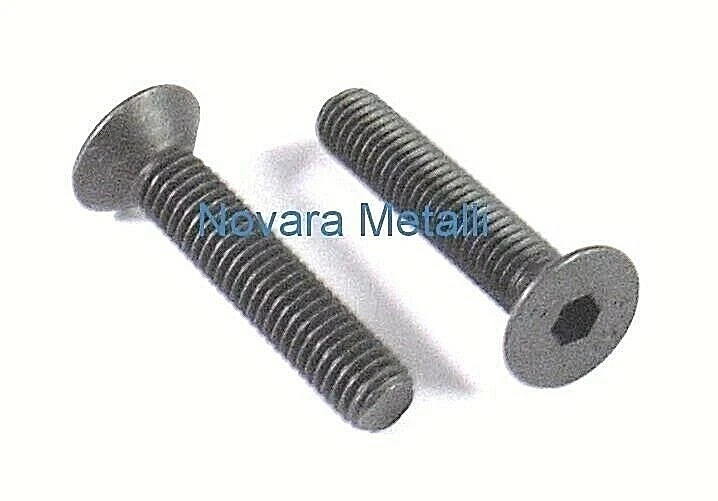 100 viti Brugola Testa Piana Svasata M4x8 nere10.9  - Immagine 1 di 1