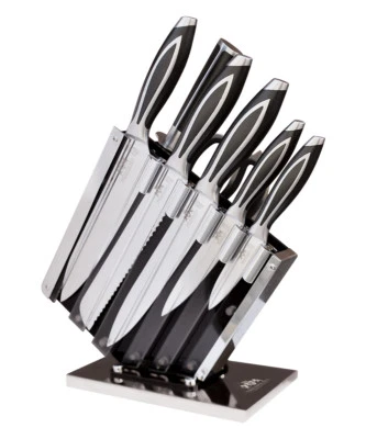 JUEGO DE CUCHILLOS CUBIERTOS DE ACERO ALEMÁN ELITE TRIUMPH Hill 9 piezas soporte y barra magnética Foto 1 de 4