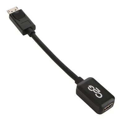 Cable Adapter Converter; DisplayPort Male to HDMI Female, 8", Black (New) - Image 1 of 4