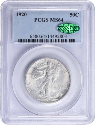 1920 Walking Liberty Silver Half Dollar MS64 PCGS (CAC) - Image 1 of 4
