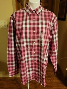 Claiborne  Pink/ Red Plaid  Shirt Button Down Men's XL NWT - Picture 1 of 4