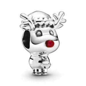 Neu Original Original Pandora Rudolph das Rentier mit der roten Nase Charm ~799208C01 - Bild 1 von 6