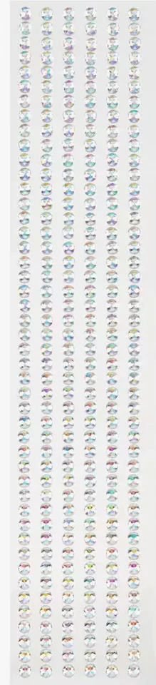 Bordes Iridiscente Transparente AB Estrás Brillantes Gemas Recuerdos 12" Borde Foto 1 de 1