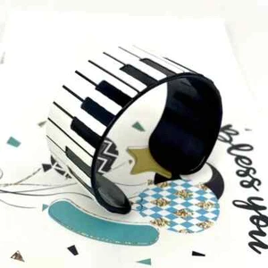 Piano Keyboard Style Cuff Bangle Bracelet For Music Lovers Best Gift Music Festi - Picture 1 of 8