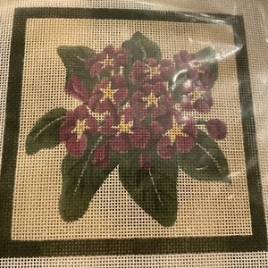 Handbemalte afrikanische Veilchen mit Nadelspitze 18 kt 12 Knäuel Paternayanwolle MSD - Bild 1 von 3