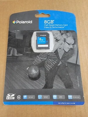 Polaroid 8GB Class 10 SD HC SDHC Memory Card P-SDHC8G10-EFPOL 2 HR Video - Image 1 of 2