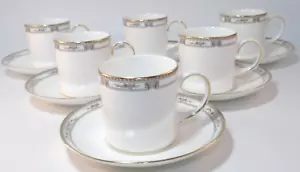 6 Wedgwood Colchester Demitasse Kaffeedosen Tassen & Untertassen c1990 Top - Bild 1 von 9