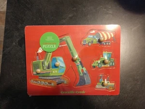 NEW! SEALED! Peg Puzzle Construction Crocodile Creek Backhoe Dozer - Picture 1 of 4