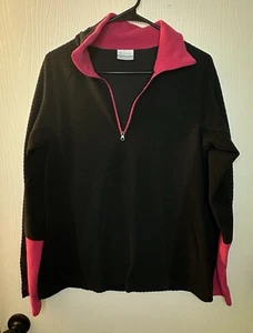 Columbia Negro Rosa 1/4 Cremallera Jersey Waffle Textura Mujer’s Medio Suave - Imagen 1 de 8