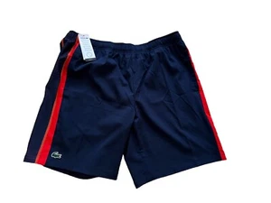 Lacoste Men Tennis Dark Blue Navy Red Shorts Stretch GH5201 51 XII - Picture 1 of 7