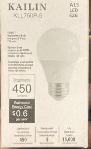 2 Kailin Lighting KLL750D-5 A15 LED E26, 450 Lumen Replacement Bulb