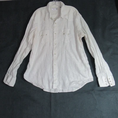 Vintage Martin Gordon Shirt Mens XL White Embroidered Western Pearl Snap 90s - Image 1 of 4
