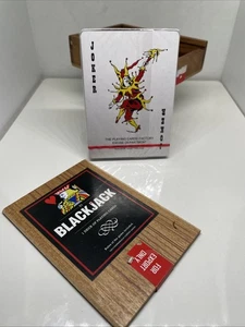 blackjack playing cards wooden box - Picture 1 of 6