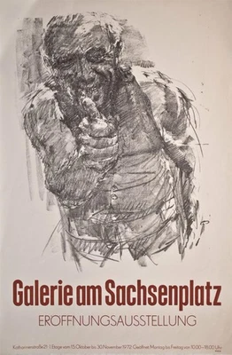 Bernhard Heisig Porträt Brigadier Leipziger Schule Original Lithografie 1972 - Bild 1 von 4