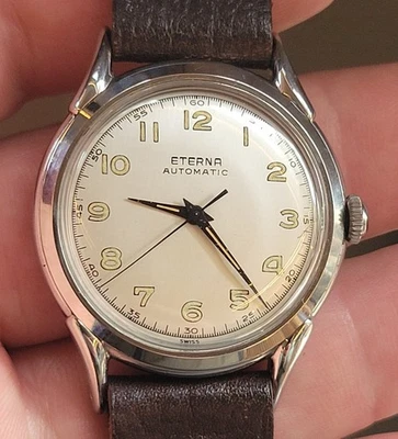 ETERNA AUTOMATIC BUMPER SWISS MADE MILITARY AUTOMATIC MEN'S WATCH RARE 35MM - Image 1 of 4