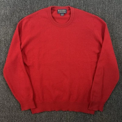 Brooks Brothers 100% Cashmere Sweater Mens Large 3 Ply Scottish Red Pullover - Image 1 of 4