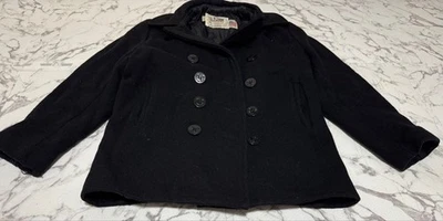 Schott NYC U.S.740N Pea Coat Classic Durable Wool Jacket Black Size 38 - Image 1 of 4