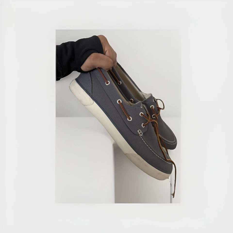 Polo Ralph Lauren Hombre US 11.5 - Zapato Barco Lona Azul Foto 1 de 4