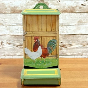 Vintage Jasco Hong Kong Metal Tin MatchBox Wall Holder Rooster - Picture 1 of 13