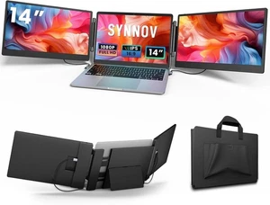 S3 14" Triple Screen Laptop Screen Extender Black- NEWOPENBOX - Picture 1 of 7