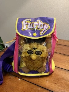 Vintage Furby Spielzeug Rucksack Tragetasche Tasche rosa/lila 90er Retro LEER KEIN FURBY - Bild 1 von 9