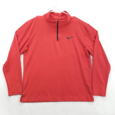 Nike Pullover Hombre Grande Rojo Dri-FIT 1/4 Cremallera Manga Larga Entrenamiento AR3716-657 Foto 1 de 4