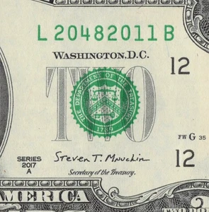2011 Year Note Birth/Anniv/Grad/TombTwo Dollar Bill 2017A L20482011B CU San Fran - Picture 1 of 12