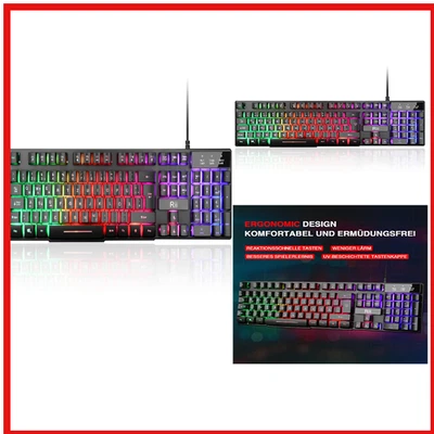 RGB-Beleuchtete Gaming-Tastatur | Anti-Ghosting | Kabelgebunden - Bild 1 von 4