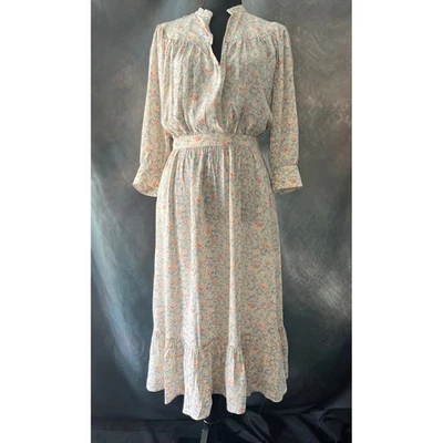 Polo Ralph Lauren Floral Midi Dress Long Sleeve Size 12 Cottagecore - Image 1 of 4