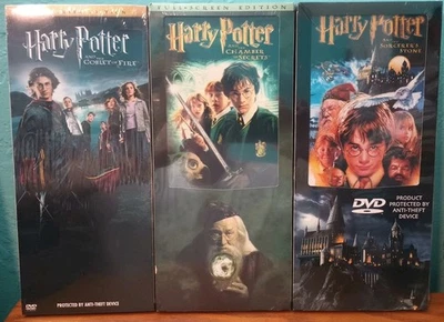 HARRY POTTER DVD lot SEALED Chamber of Secrets SORCERER'S STONE Goblet Fire - Image 1 of 4