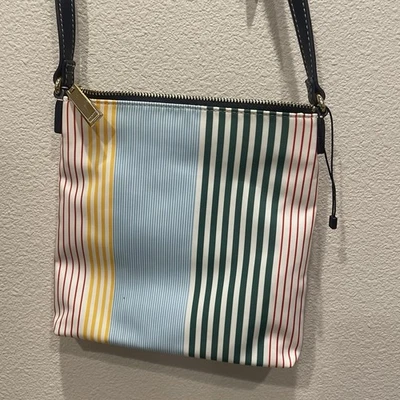 Bolso Bandolera Tommy Hilfiger Julia Nylon Caprichoso Playa Rayas Azul Borde Elegante Foto 1 de 4