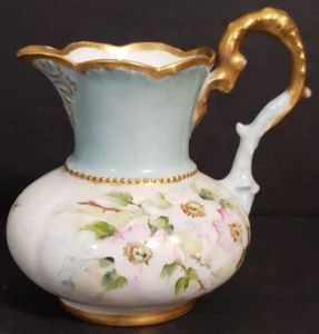 Antique C.T. Carl Tieisch Altwasser Porcelain Creamer  5" Tall x 5 1/2" Wide - Picture 1 of 16