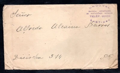 CHILE, SOBRE, UNDUVAL, ESCAO RARO, ver descripción (NEA-032) Foto 1 de 3