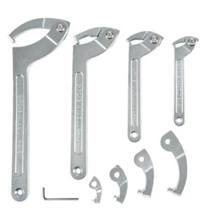 8 Pack Adjustable C Spanner Hook Wrench Tool Set Nut Adjustment 3/4" to 6-1/10" - Picture 1 of 9