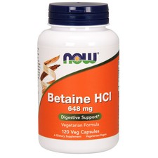 Betaine HCL, 648mg x 120 Capsules - NOW Foods  Digestion Health