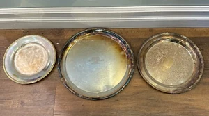 3 Vintage Silverplate Women’s YMCA Ladies Tennis Plates Trophies 1968-1975 - Picture 1 of 5