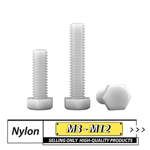 M3,4,5,6,8,10,12mm Sechskant Madenschrauben Nylonschraube Sechskant Madenschrauben Grade 66 DIN 933 - Bild 1 von 6