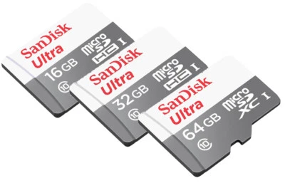 SanDisk Ultra* 100MBs 128GB 64GB 32GB 16GB micro SD SDHC SDXC Video Card Lot C10 - Image 1 of 4
