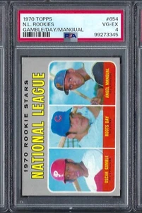 1970 Topps # 654 NL Rookies Oscar Gamble / Boots Day /A. Magual VG EX PSA 4 - Picture 1 of 1