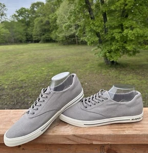 NEW SeaVees Hermosa Plimsoll Sz M 10.5 Taupe/Gray Linen Leisure Lace Up Sneakers - Picture 1 of 10