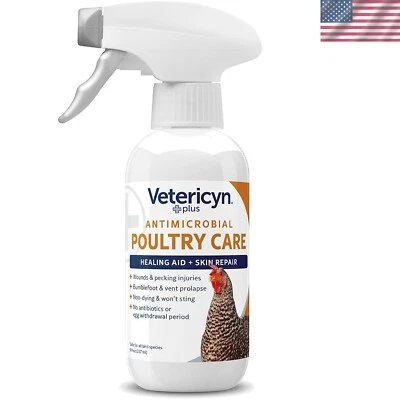 Antibiotic-Free 8oz Poultry Healing Spray for Pecking Injuries & Skin Repair - Image 1 of 4