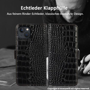EchtLeder Klapphülle Standin Cover Magnet Flip Wallet Case Fotorahmen für iPhone - Picture 1 of 15