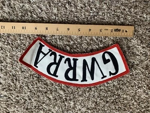 Large 9" GWRRA Goldwing Riders Assoc. Rocker Patches Black Letters - Picture 1 of 2