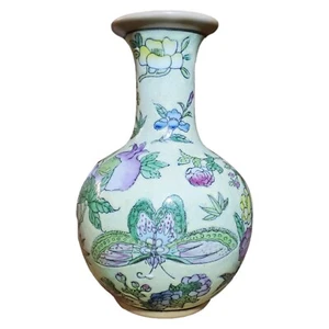 Da Qing Jiaqing Nian Zhi antike chinesische Famille Rose Vase - Bild 1 von 13